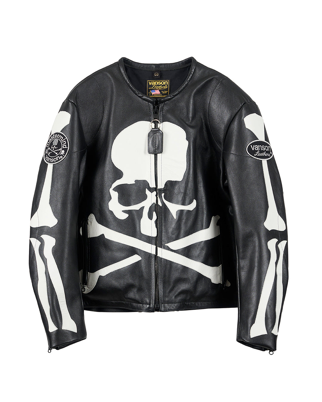 VANSON × MASTERMIND  LEATHER JACKET BONE バンソン マスターマインド コラボ MW24C13-BL100