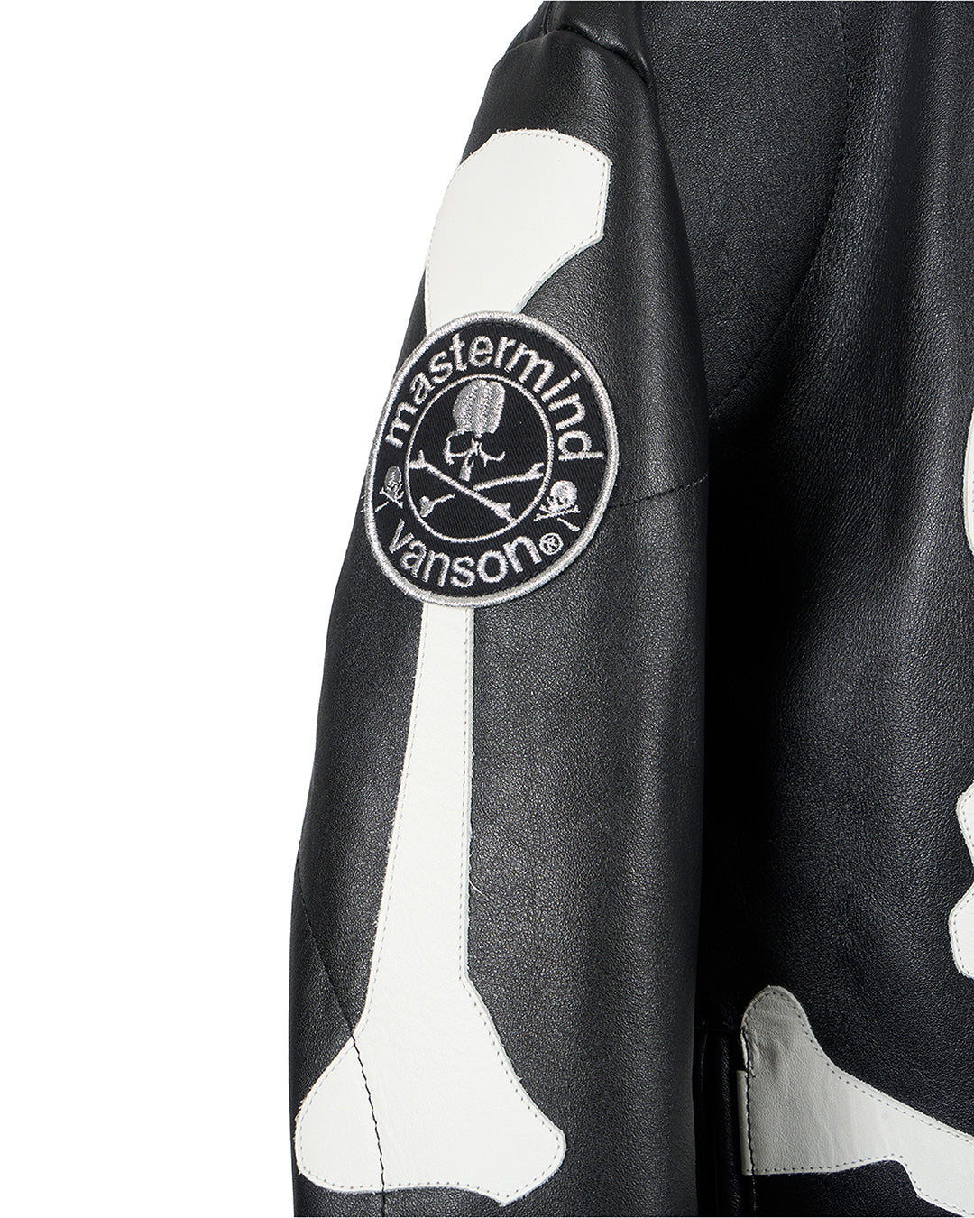 VANSON × MASTERMIND  LEATHER JACKET BONE バンソン マスターマインド コラボ MW24C13-BL100