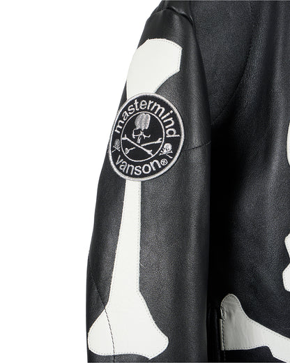 VANSON × MASTERMIND  LEATHER JACKET BONE バンソン マスターマインド コラボ MW24C13-BL100