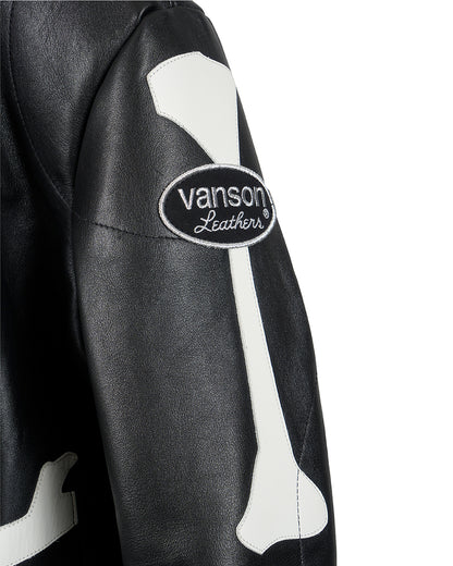 VANSON × MASTERMIND  LEATHER JACKET BONE バンソン マスターマインド コラボ MW24C13-BL100