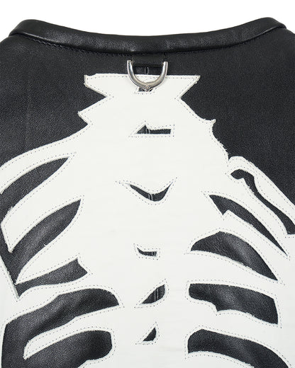 VANSON × MASTERMIND  LEATHER JACKET BONE バンソン マスターマインド コラボ MW24C13-BL100