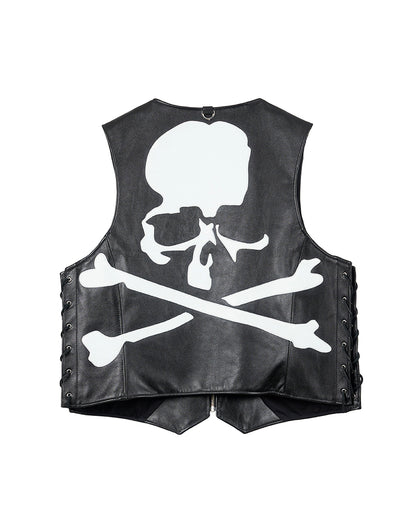 VANSON × MASTERMIND  LEATHER BONES VEST バンソン マスターマインド コラボ MW25C15-VE100