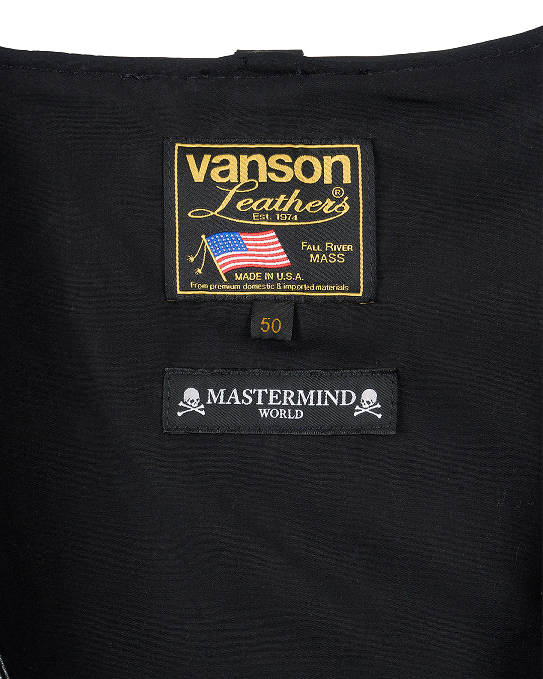 VANSON × MASTERMIND  LEATHER BONES VEST バンソン マスターマインド コラボ MW25C15-VE100