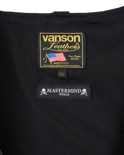 VANSON × MASTERMIND  LEATHER BONES VEST バンソン マスターマインド コラボ MW25C15-VE100