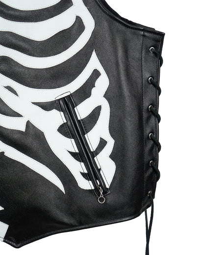 VANSON × MASTERMIND  LEATHER BONES VEST バンソン マスターマインド コラボ MW25C15-VE100