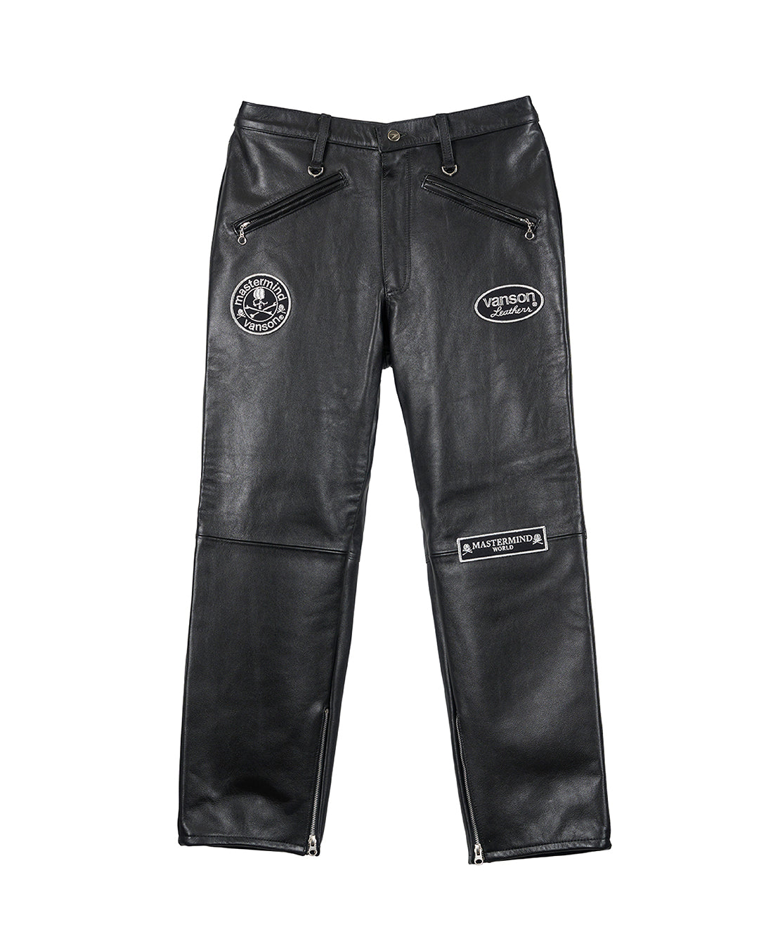 VANSON × MASTERMIND  LEATHER PANTS WS22 BONE バンソン マスターマインド コラボ MW24C13-PA100