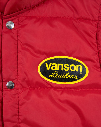 VANSON × MASSES NYLON VEST_RED バンソン マシス コラボ MSV-2602
