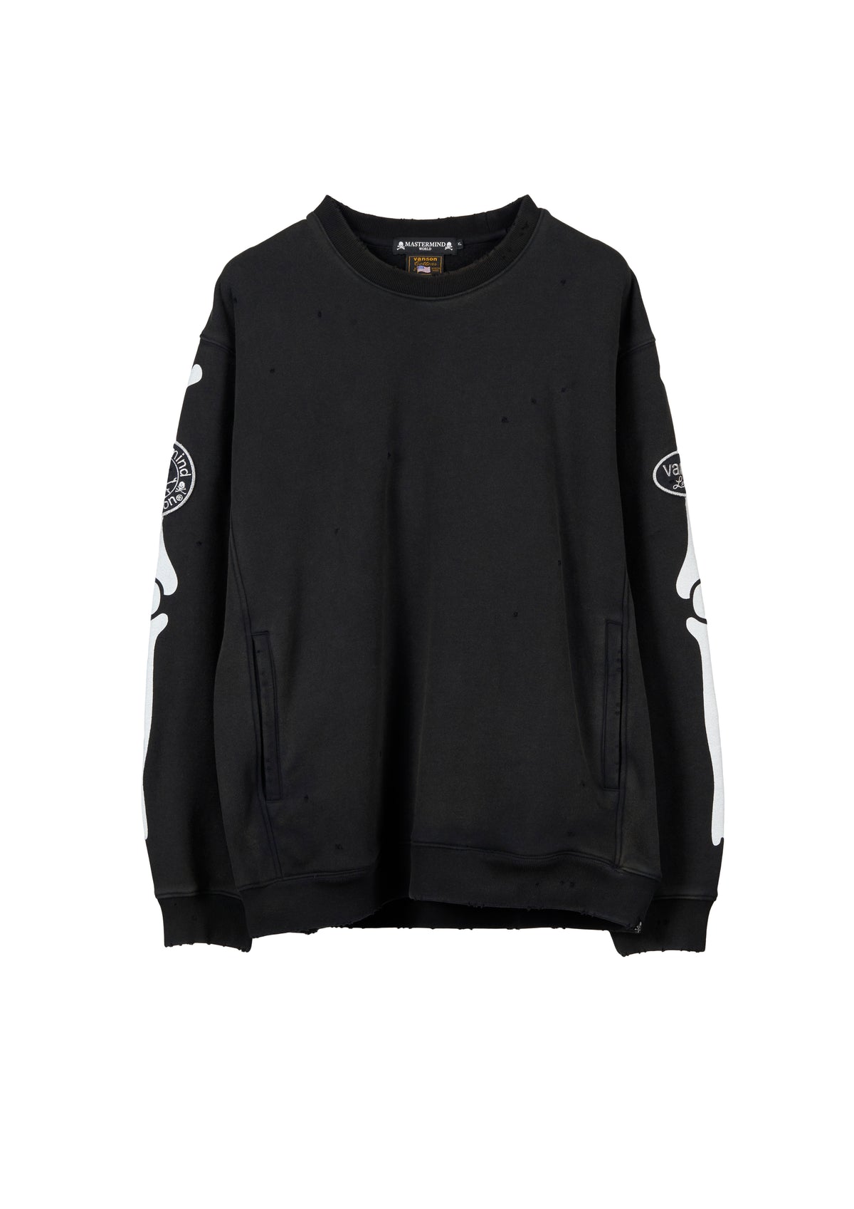 VANSON × MASTERMIND WORLD CREWNECK SWEATSHIRT DAMAGE [REGULAR FIT]
