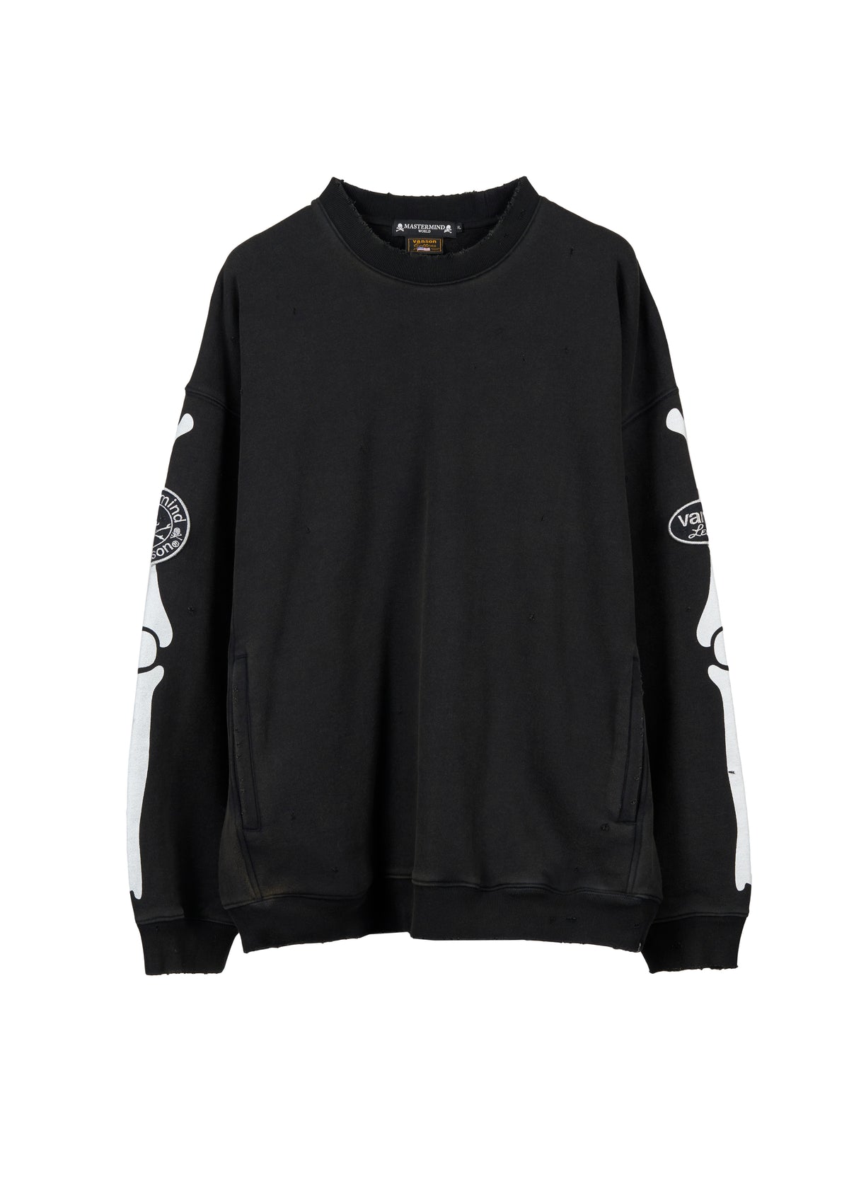 VANSON × MASTERMIND WORLD CREWNECK SWEATSHIRT DAMAGE [BOXY FIT]