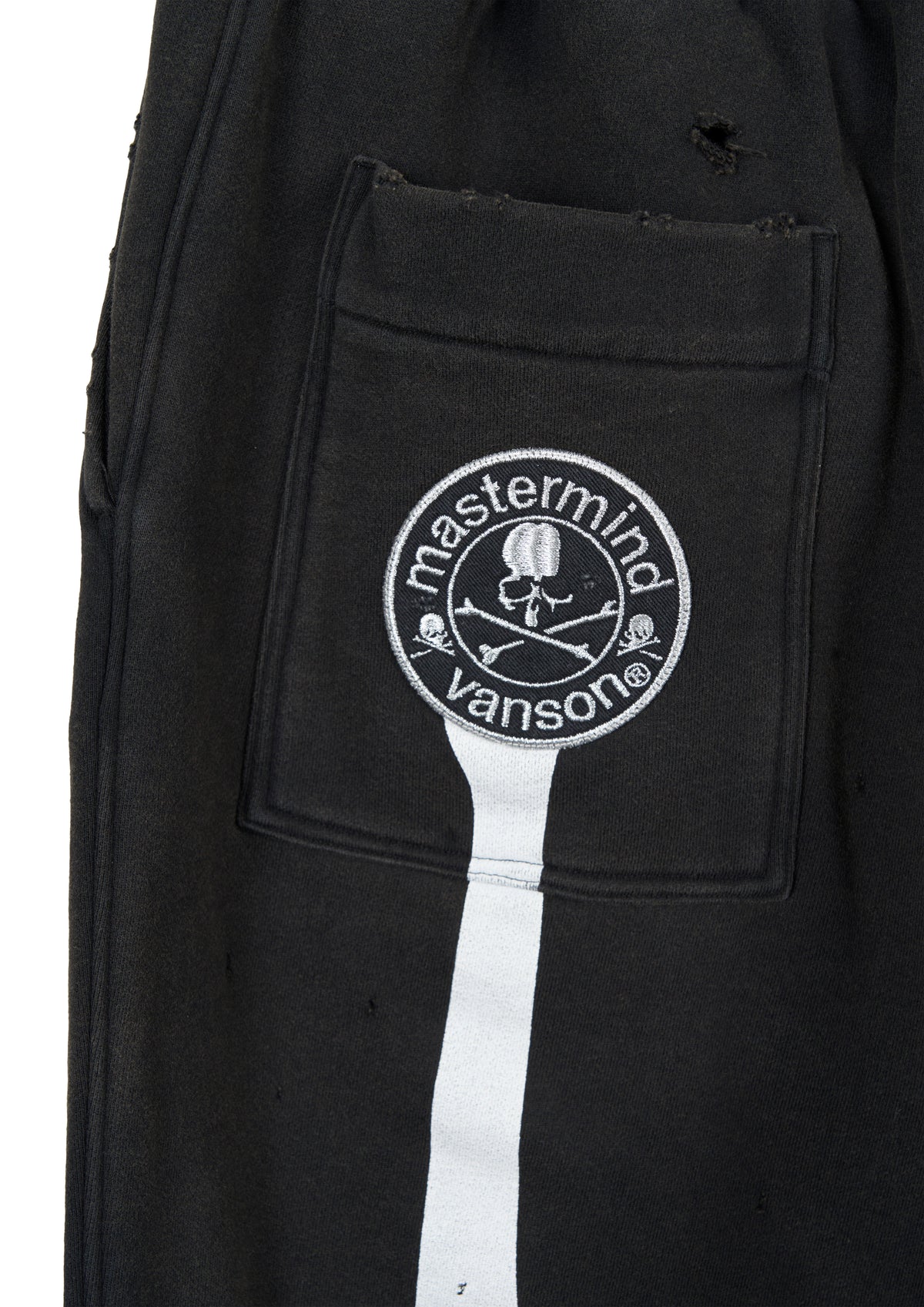 VANSON × MASTERMIND WORLD SWEAT PANTS DAMAGE